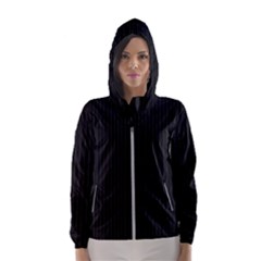 Midnight Black & White - Women s Hooded Windbreaker