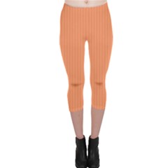 Atomic Tangerine & Black - Capri Leggings 