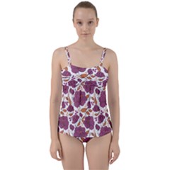 Rose Flowers Twist Front Tankini Set by goljakoff