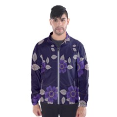 Purple Flowers Men s Windbreaker by goljakoff