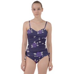 Purple Flowers Sweetheart Tankini Set by goljakoff