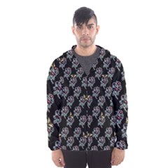 Rose Damour - Black - By Larenard Men s Hooded Windbreaker by LaRenard