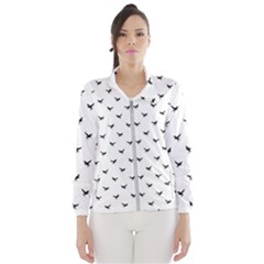 Birds Flying Motif Silhouette Print Pattern Women s Windbreaker by dflcprintsclothing