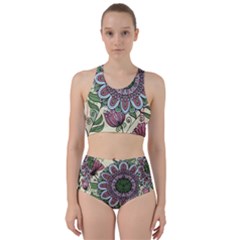 Flower Mandala Racer Back Bikini Set by goljakoff