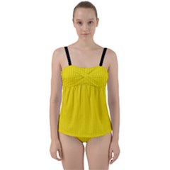 Bumblebee Yellow - Twist Front Tankini Set