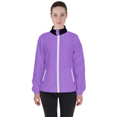 Floral Purple - Women s High Neck Windbreaker by FashionLane