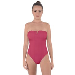 French Raspberry Red - Tie Back One Piece Swimsuit