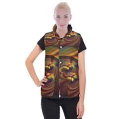 Fractal Illusion Women s Button Up Vest by Sparkle