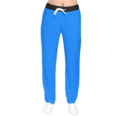 Azure Blue - Women Velvet Drawstring Pants by FashionLane