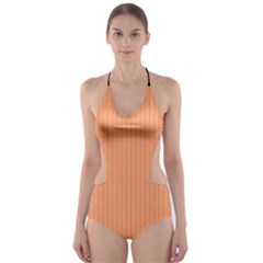 Cantaloupe Orange - Cut-out One Piece Swimsuit by FashionLane