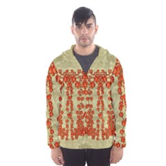 Roses Decorative In The Golden Environment Men s Hooded Windbreaker by pepitasart