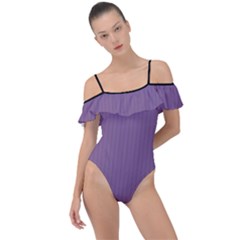 Chinese Violet - Frill Detail One Piece Swimsuit by FashionLane