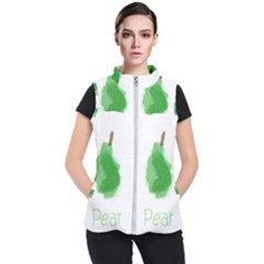 Pear Fruit Watercolor Painted Women s Puffer Vest by Mariart