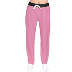 Aurora Pink - Women Velvet Drawstring Pants by FashionLane