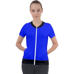 Just Blue - Short Sleeve Zip Up Jacket by FashionLane