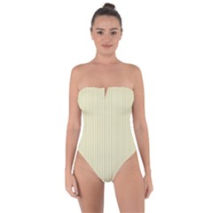 Pale Yellow - Tie Back One Piece Swimsuit