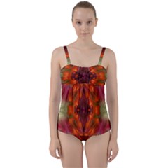 Landscape In A Colorful Structural Habitat Ornate Twist Front Tankini Set by pepitasart