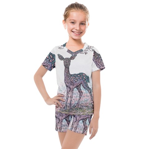 Pearl Meadow - By Larenard Kids  Mesh Tee And Shorts Set by LaRenard