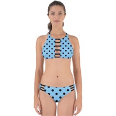 Large Black Polka Dots On Baby Blue - Perfectly Cut Out Bikini Set by FashionLane