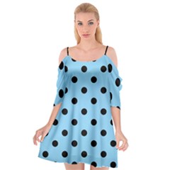 Large Black Polka Dots On Baby Blue - Cutout Spaghetti Strap Chiffon Dress by FashionLane