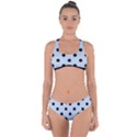 Large Black Polka Dots On Beau Blue - Criss Cross Bikini Set View1