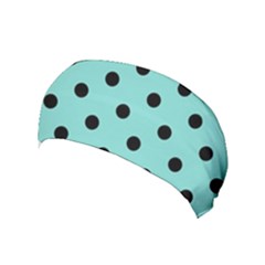 Large Black Polka Dots On Tiffany Blue - Yoga Headband by FashionLane