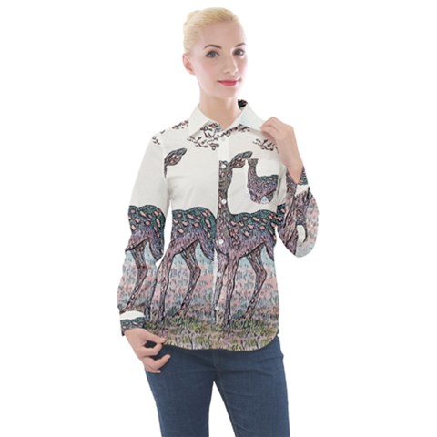 Pearl Meadow - By Larenard Women s Long Sleeve Pocket Shirt by LaRenard