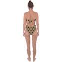 Large Black Polka Dots On Bronze Mist - Tie Back One Piece Swimsuit View2