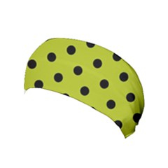 Large Black Polka Dots On Acid Green - Yoga Headband by FashionLane