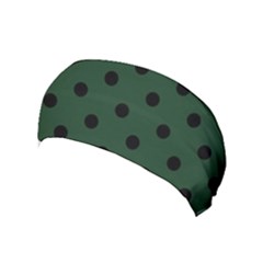 Large Black Polka Dots On Eden Green - Yoga Headband by FashionLane