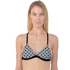 Large Black Polka Dots On Chalice Silver Grey - Reversible Tri Bikini Top