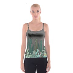 Cactus Plant Green Nature Cacti Spaghetti Strap Top by Mariart