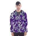 Floral blue pattern  Men s Hooded Windbreaker View1