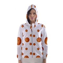 Tangerines Photo Motif Pattern Design Women s Hooded Windbreaker by dflcprintsclothing