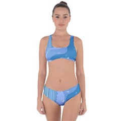 Online Woman Beauty Blue Criss Cross Bikini Set by Mariart