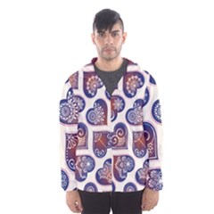 Heart Mandala Men s Hooded Windbreaker by designsbymallika