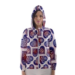 Heart Mandala Women s Hooded Windbreaker by designsbymallika