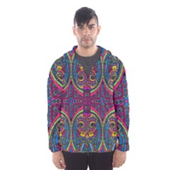 Colorful Boho Pattern Men s Hooded Windbreaker by designsbymallika