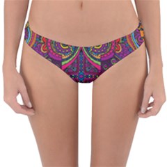 Colorful Boho Pattern Reversible Hipster Bikini Bottoms by designsbymallika