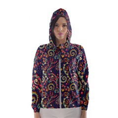 Pretty Baatik Print Women s Hooded Windbreaker by designsbymallika