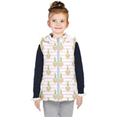 Heart Pineapple Kids  Hooded Puffer Vest by designsbymallika