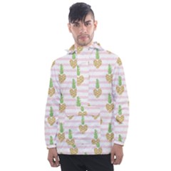 Heart Pineapple Men s Front Pocket Pullover Windbreaker by designsbymallika