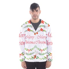 Merry Christmas Men s Hooded Windbreaker by designsbymallika