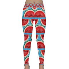 Illustrations Watermelon Texture Pattern Classic Yoga Leggings by Alisyart