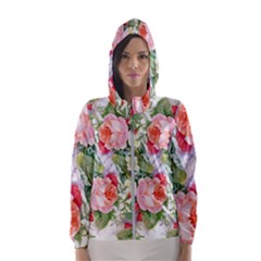 Vintage Flowers Women s Hooded Windbreaker by goljakoff