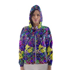 Vibrant Abstract Floral/rainbow Color Women s Hooded Windbreaker by dressshop