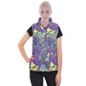 vibrant abstract floral/rainbow color Women s Button Up Vest View1