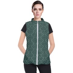 Green Sashiko Women s Puffer Vest by goljakoff