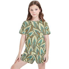 Field Leaves Kids  Tee And Sports Shorts Set by goljakoff