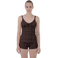 Milk Chocolate Tie Front Two Piece Tankini by goljakoff